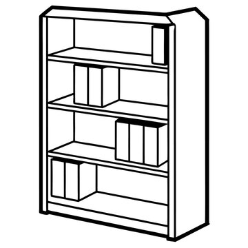 recommend clip art: bookcase outline coloring book page line art drawing