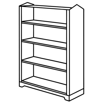 recommend clip art: bookcase outline coloring book page line art drawing