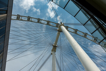 Close Up Of The Panoramic Wheel Axis In Singapore