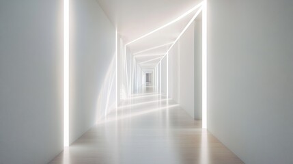 Fototapeta premium White Hallway with Lights