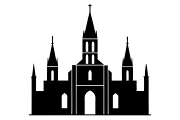 Cathedral | vector silhouette illustration on white background