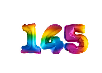 Multicolor balloon number 145 anniversary. Happy birthday congratulations