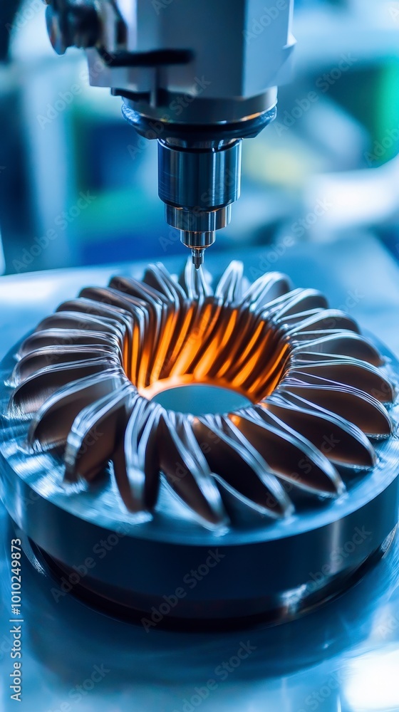 Poster precision engineering process of cnc machine milling a metal part
