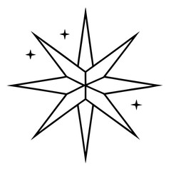 Fototapeta premium celestial star sparkle outline coloring book page line art drawing