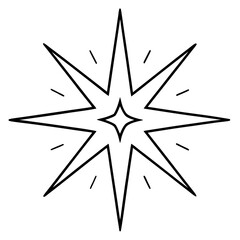 Obraz premium celestial star sparkle outline coloring book page line art drawing