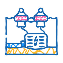 wave energy converter tidal doodle icon sketch vector. wave energy converter tidal sign. isolated symbol illustration