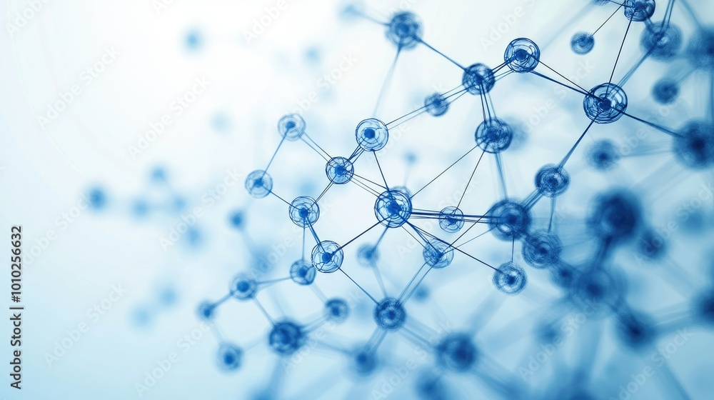 Poster network structure chemical bonds in molecular level of lines and points, dots and connections