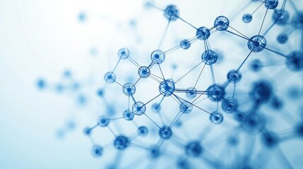 Network structure chemical bonds in molecular level of lines and points, dots and connections