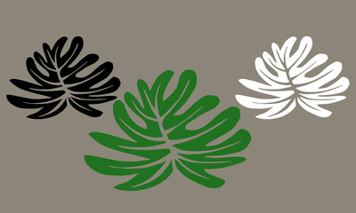 Vector illustration green leaves with 12 holes