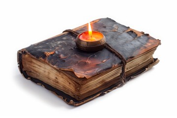 Magical Halloween spell book on a white background. cut-out, png, clipping path. MZ