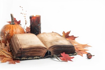 Magical Halloween spell book on a white background. cut-out, png, clipping path. MZ