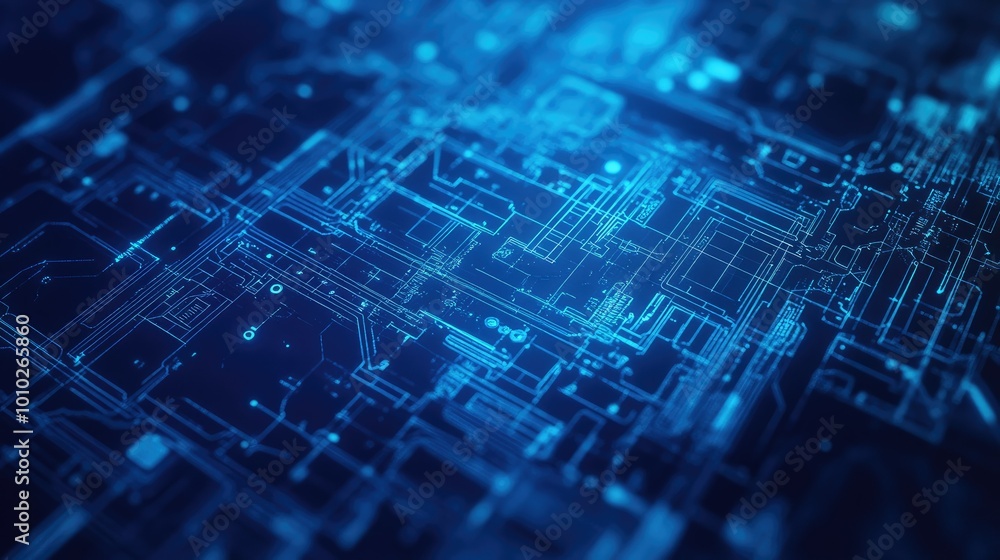 Poster technical blueprints in abstract innovation
