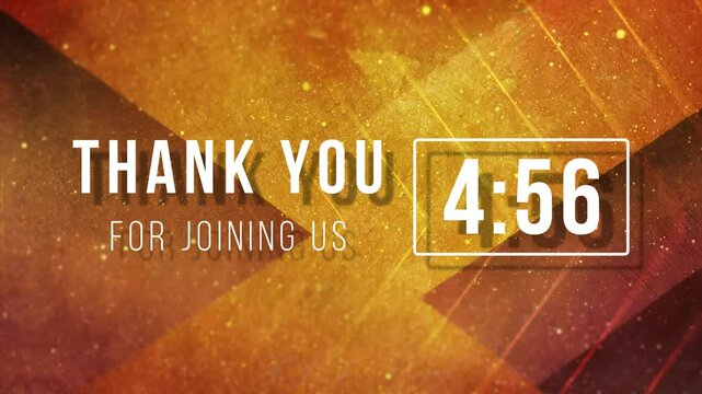 Thank you for joining us, motion background with 5 minutes countdown