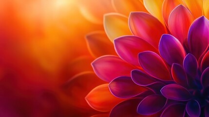Fototapeta premium Vibrant flower petals with a colorful blurred background.
