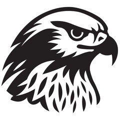 Vector Illustration Bird Hawk Eagle Falcon Black and White Logo