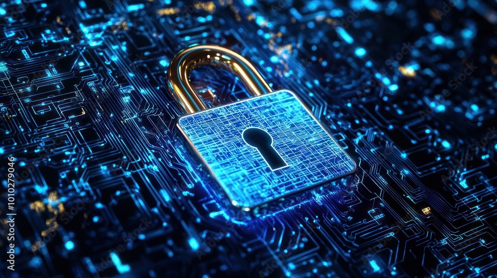 Aufkleber digital lock icon being unlocked on a computer screen, symbolizing freedom in cyberspace.