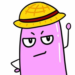 cute condom cartoon on white background