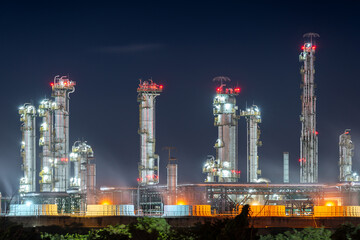 Obraz premium refinery chemical petrochemical plant with cracking furnace for petroleum energy and chemical industry business for chemical product marketing