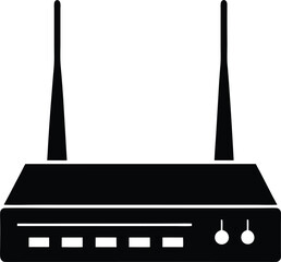 A wonderful technology of router silhouette vector art illustration design