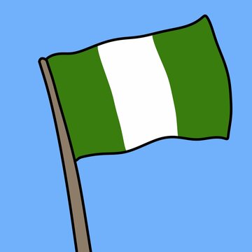 recommend clip art: Nigeria flag on blue background