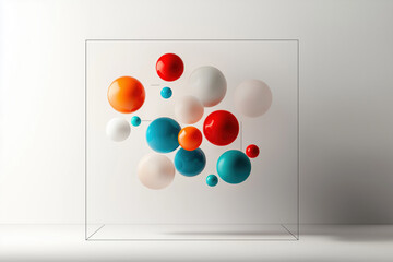 Colorful Spheres in Dynamic Arrangement for Contemporary Art Designs
