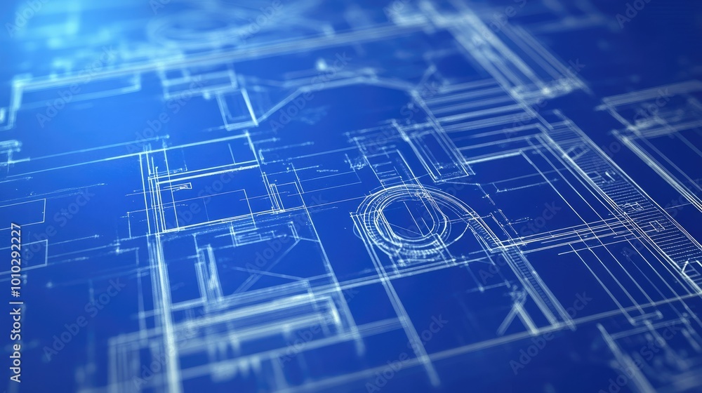 Aufkleber Technical blueprints in abstract innovation