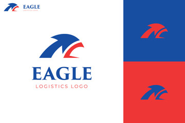 Eagle arrow logo icon design for logistic and business consulting financial logo template