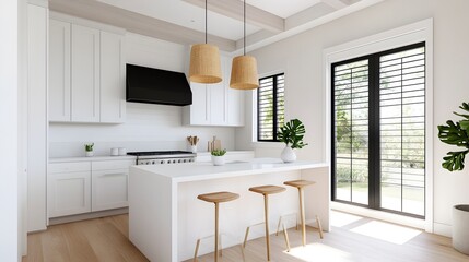 Fototapeta premium Transitional Kitchen with Blend of Modern and Classic Design Elements