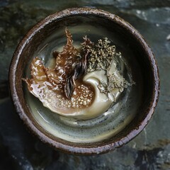 Fototapeta premium Seaweed and Seafood Appetizer: A Culinary Masterpiece