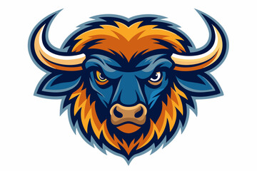 buffalo head logo vector illustration on a white background