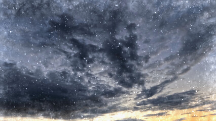 nice snow on clouds on sky background - photo of nature