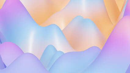 Wave style background with soft colors. 3d wave illustration with a combination of orange, blue, and putple colors