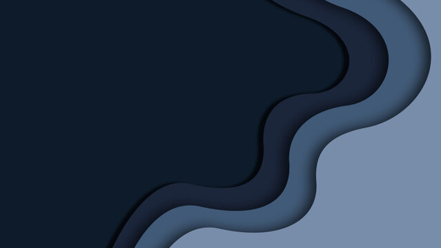 Ppaer cut blue background with waves for design website design, business presentations, flyers, posters, printsration, cards, brochure cover.
