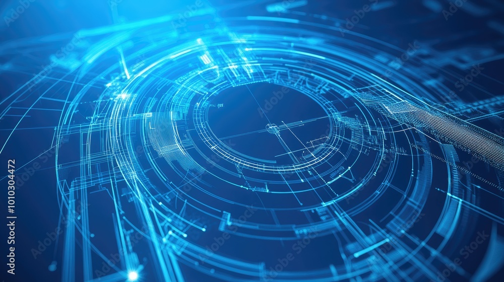 Poster technical blueprints in abstract innovation