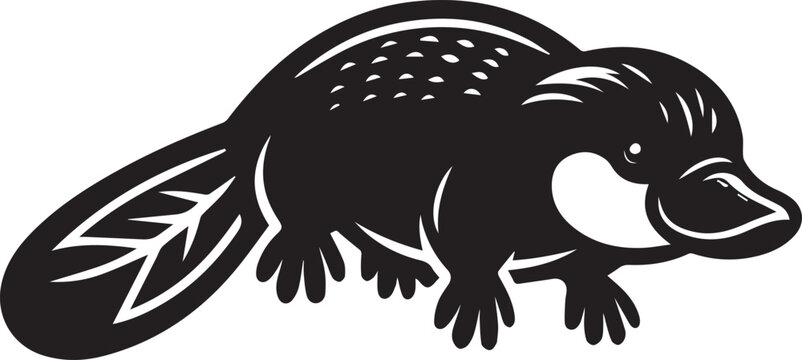 recommend clip art: Platypus silhouette vector black and white