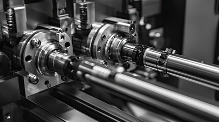 Fototapeta premium Close-up of Industrial Machinery with Metal Components