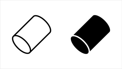 Cylinder shape icon set. Outline, cylinder icon design. vector illustration on white background