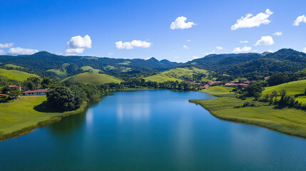 Fototapeta premium Furnas Lagoon on the island of Sao Miguel in the Azores archipelago