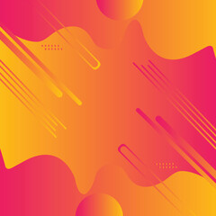 Abstract Orange Gradient liquid wavy shapes futuristic banner. Glowing retro waves vector background