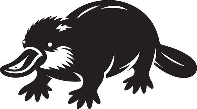 recommend clip art: Platypus silhouette vector black and white