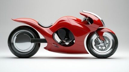 Motorcycle with a sleek, aerodynamic design.