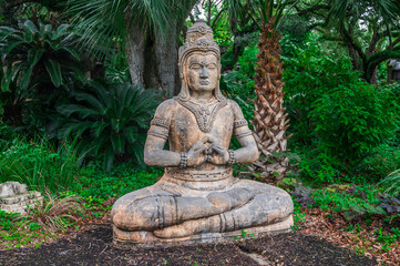 The Buddha statue at the zoo stands as a symbol of peace, offering calm in the midst of the wild, Audubon Zoo, New Orleans, Louisiana, United States of America