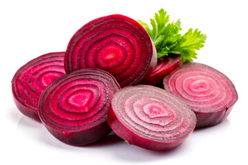 Sliced Beetroot, isolated on white background