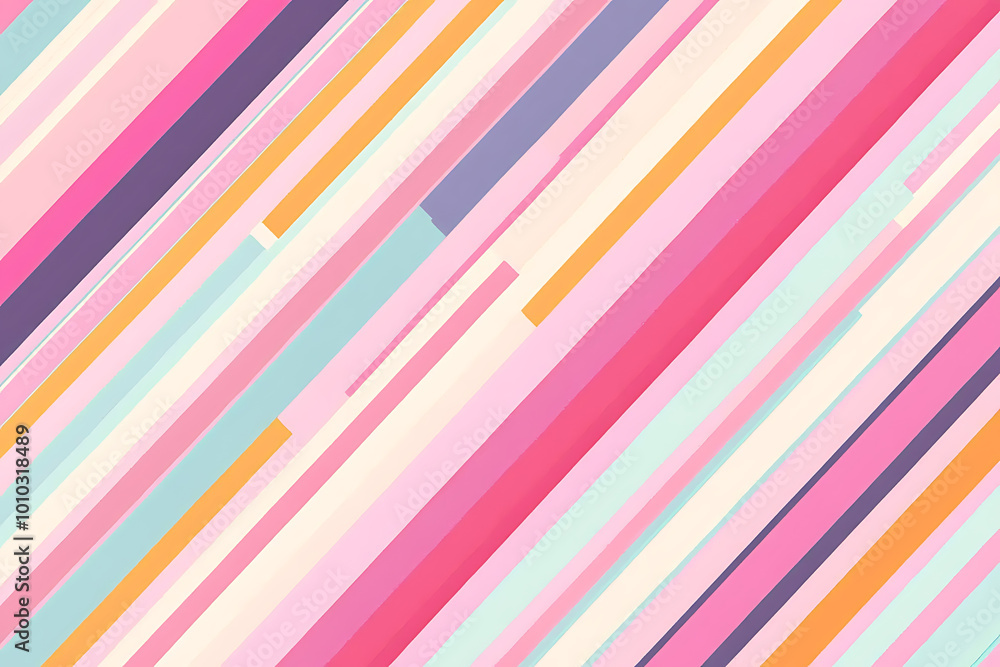 Poster simple seamless pattern of colorful diagonal stripes