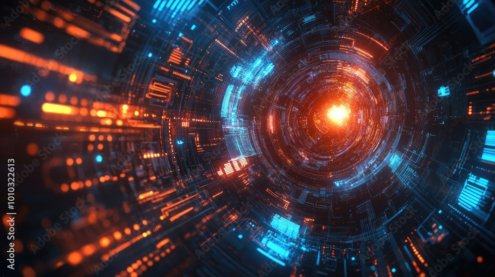 Poster technological abstract concept backgrounds