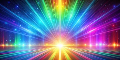 Fototapeta premium Abstract holographic background with rainbow light rays flashing and glowing, rainbow, light rays, holographic, abstract