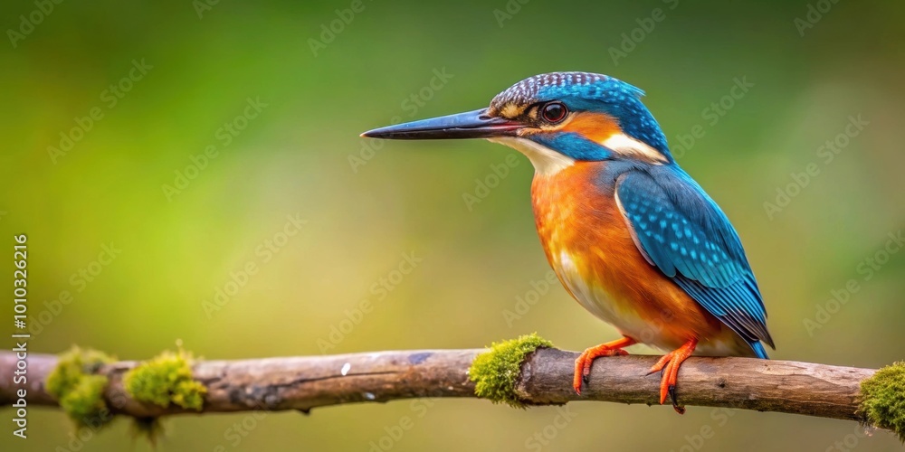 Canvas Prints Common Kingfisher bird perched on a branch in its natural habitat, Beautiful, bird, nature, vibrant, colorful, wildlife, small