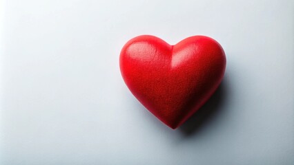 Fototapeta premium Red heart on isolated background, love, romance, valentine's day, passion, admiration, symbol, affection, emotion, celebrate