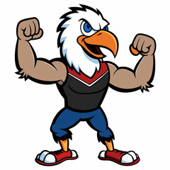 American eagle birds exercise vector image silhouette illustration cartoon