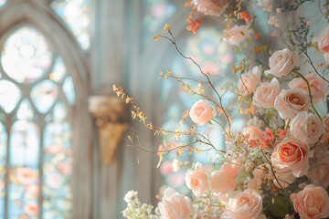 Elegant Floral Arrangement in Art Nouveau Style